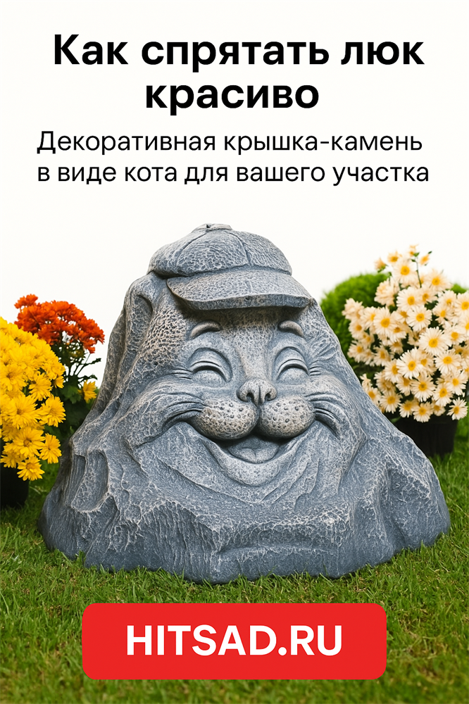 Как спрятать люк и сделать двор уютнее история улыбающегося Кота