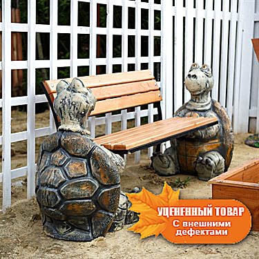 Скамейка для детской площадки Черепашки U07524-2 стеклопластик, дерево и металл U07524-2 - фото 119290