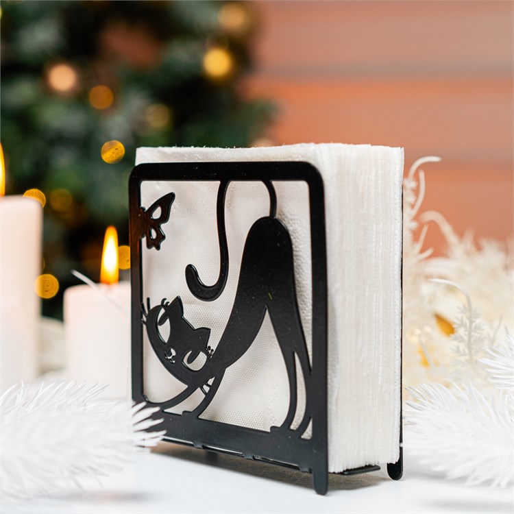 салфетница черный кот