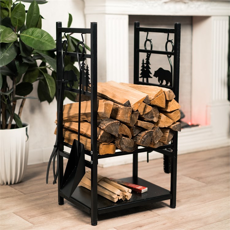 Дровница для камина разборная 103-208R-B металл 103-208R-B - фото 119609