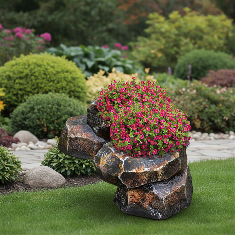 Камень Кашпо полукруглое стеклопластик U07845 - фото 119780