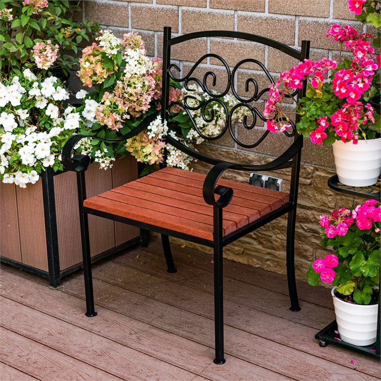 садовое кресло 303-032 металл ДПК дерево