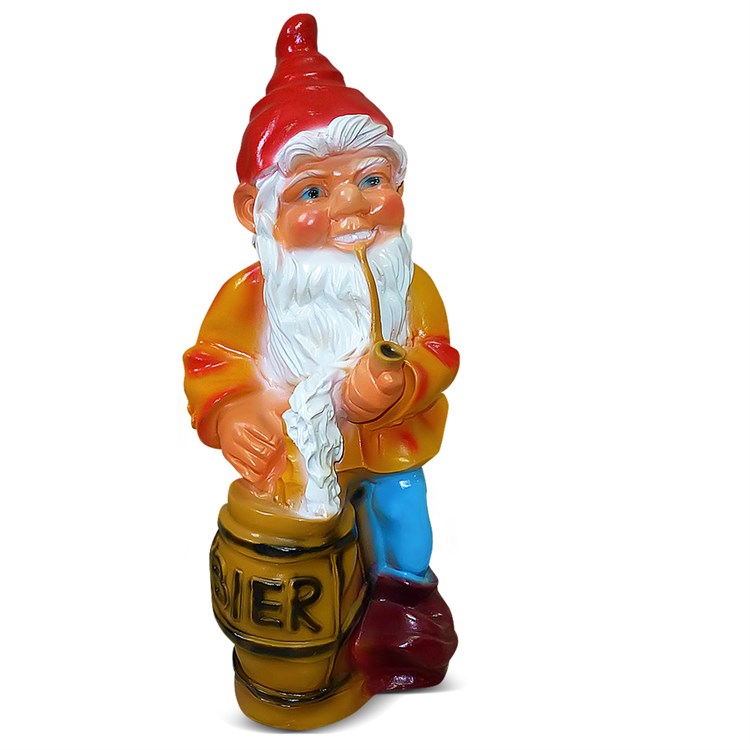 Садовая фигура Гном с бочкой