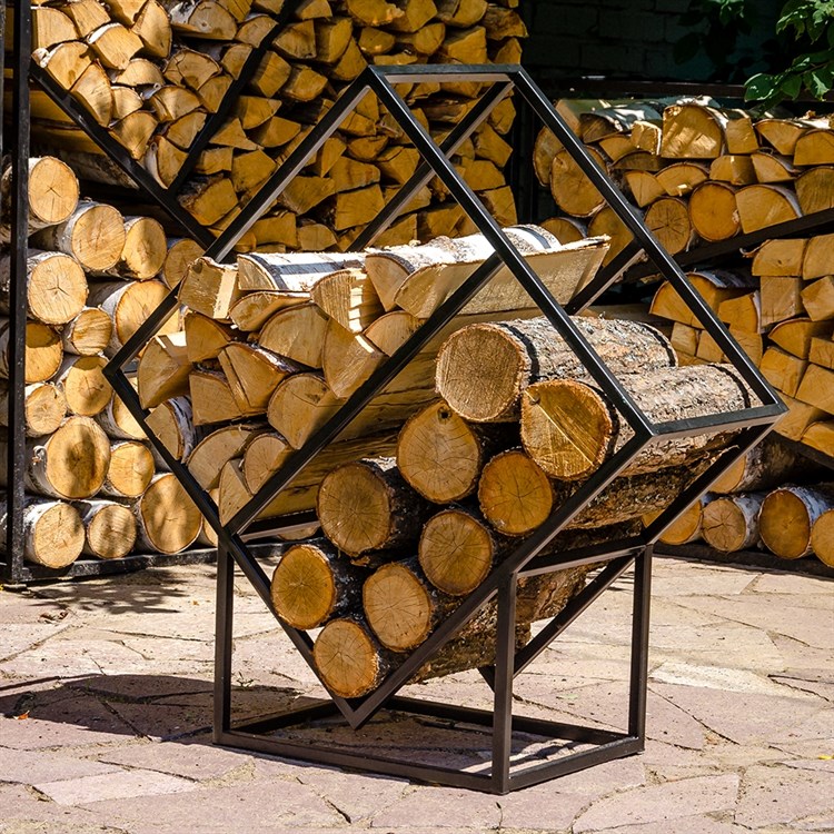 Кованая дровница для дачи 103х101см 66-914  66-914 - фото 69250