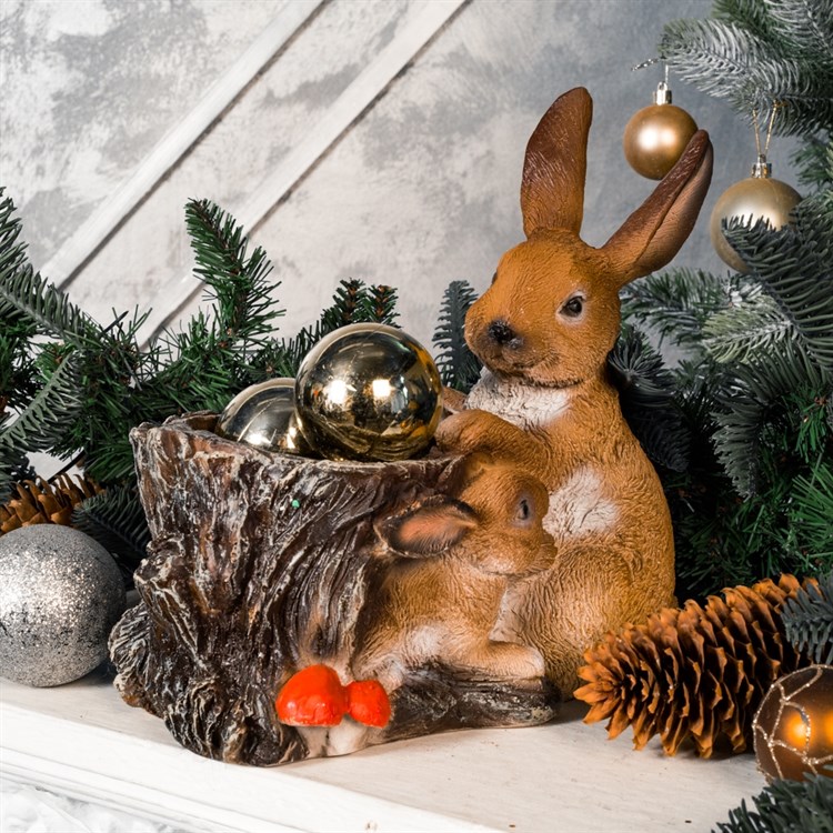 Кашпо для цветов Зайчиха U09076 полистоун высота 26см U09076 - фото 77514