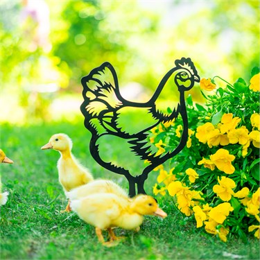 {{photo.Alt || photo.Description || 'Металлическая садовая декоративная фигура 801-150 Курица'}}