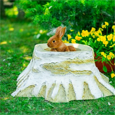 {{photo.Alt || photo.Description || 'Кашпо декоративное для сада Пень березовый малый U07446 стеклопластик, ширина 65 см'}}