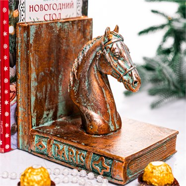 {{photo.Alt || photo.Description || 'Ограничитель для книг Голова коня малая US09216 полистоун'}}