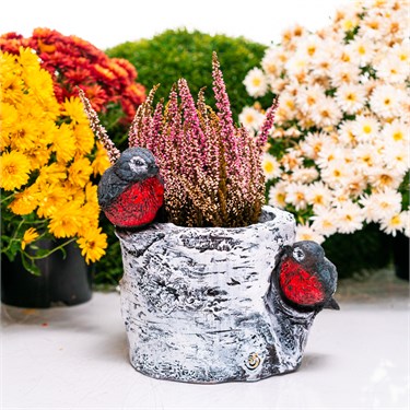 {{photo.Alt || photo.Description || 'Кашпо для растений Снегири U09411 полистоун высота 21 см'}}