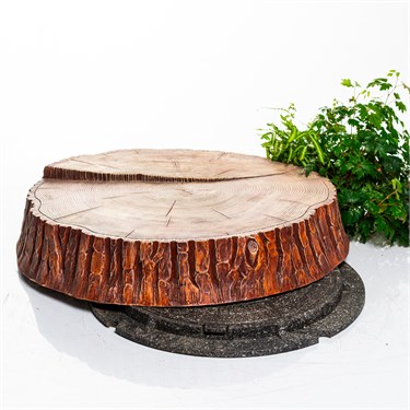 {{photo.Alt || photo.Description || 'Крышка люка средняя Спил кедра U09443 стеклопластик d=100 см'}}