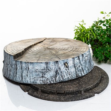 {{photo.Alt || photo.Description || 'Крышка люка малая Спил берёзы U09439 стеклопластик d=85 см'}}