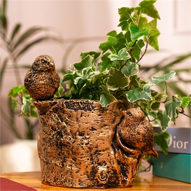 {{photo.Alt || photo.Description || 'Кашпо для растений Снегири U09411 полистоун высота 21 см'}}