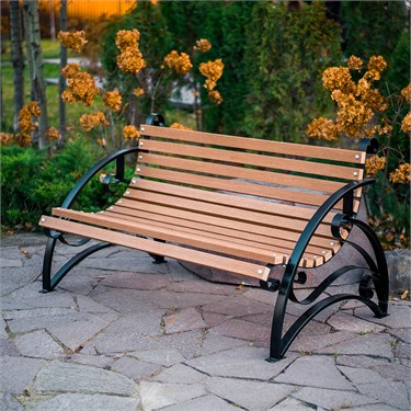 {{photo.Alt || photo.Description || 'Садовая скамейка 881-013 металл и ДПК (дерево)'}}