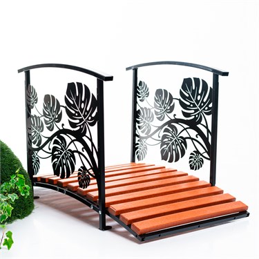 {{photo.Alt || photo.Description || 'Мостик декоративный разборный Листья Монстеры для сада 303-008R-B металл и ДПК L=110 см'}}