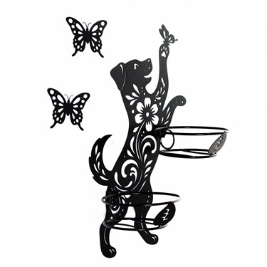 {{photo.Alt || photo.Description || 'Подставка настенная для двух растений Собака с бабочками 150-239R со съёмными корзинами d=12 см'}}