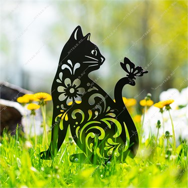 {{photo.Alt || photo.Description || 'Фигура садовая Кошка с бабочкой 801-508R разборная металл 43 см'}}