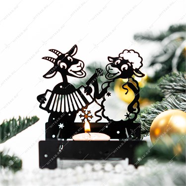 {{photo.Alt || photo.Description || 'Подсвечник интерьерный новогодний Год Козы 730-316 металл 10*8*11 см'}}