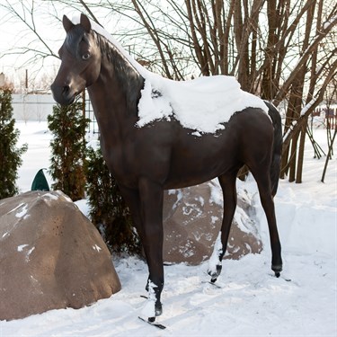 {{photo.Alt || photo.Description || 'Ростовая садовая фигура Конь 190 см — стеклопластик реалистичная скульптура для сада'}}
