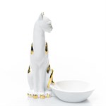 подставка для украшений кошка цв.белый с золотом