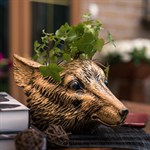 кашпо лиса цв. под золото