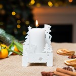 подсвечник снеговик