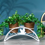 Цветочница на подоконник для двух кашпо 41-981W цв.белый 41-981W - фото 110871