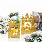 новогодние золотые подсвечники