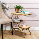 столик из металла с деревом