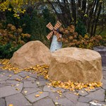 Крышка для канализационного люка Валун U08309-P стеклопластик, ширина 130 см U08309-P - фото 111863