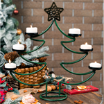 Подсвечник новогодний для 6 свечей 217-10-B металлический 217-10-B - фото 111926