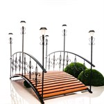 Декоративный разборный мостик с фонарями 860-041R металл и ДПК 860-041R - фото 111936