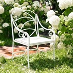 Кованое кресло для сада левое 303-27-2 металл и ДПК  цв.белый 303-27-2 - фото 111960