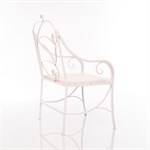 Кованое кресло для сада левое 303-27-2 металл и ДПК  цв.белый 303-27-2 - фото 111962