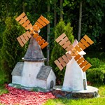 Мельница ветряная декоративная U07527 высота 107см стеклопластик и дерево U07527 - фото 112046