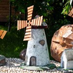 Мельница ветряная декоративная U07527 высота 107см стеклопластик и дерево U07527 - фото 112072