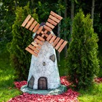 Мельница ветряная декоративная U07527 высота 107см стеклопластик и дерево U07527 - фото 112073