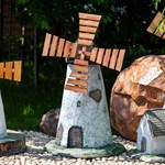 Мельница ветряная декоративная U07527 высота 107см стеклопластик и дерево U07527 - фото 112075