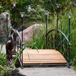 Декоративный разборный мостик с фонарями 860-041R металл и ДПК 860-041R - фото 112164