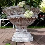 Вазон садово-парковый U07929-WP стеклопластик под патину h=76 см U07929-WP - фото 112471