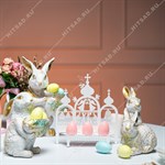 Фигура декоративная Зайчонок полистоун цв.белый с золотом высота 16 см U09089-WG - фото 115404 Фигура декоративная Зайчонок полистоун цв.белый с золотом высота 16 см U09089-WG - фото 115404