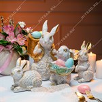 Фигура декоративная Зайчонок полистоун цв.белый с золотом высота 16 см U09089-WG - фото 115406 Фигура декоративная Зайчонок полистоун цв.белый с золотом высота 16 см U09089-WG - фото 115406