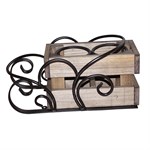 Подставка для винных бутылок из металла и дерева