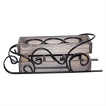 Подставка под винные бутылки из металла и дерева