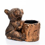 кашпо с медведем цв.золотой кашпо с медведем цв.золотой