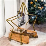 Дровница для дачи Звезда 66-927 металл цв.золотой 66-927 - фото 119641