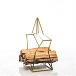 Дровница для дачи Звезда 66-927 металл цв.золотой 66-927 - фото 119647