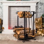 Дровница  с аксессуарами для камина 500-59 металл 500-59 - фото 119652