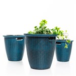 Кашпо Плетёное U09457 из полистоуна, высота 27 см, диаметр 20 см U09457 - фото 121513