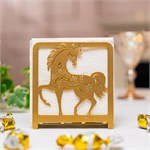 салфетница лошадь цв.золотой