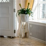 Напольная подставка для цветов цв.белый 66-405 d=22см 66-405 - фото 122155